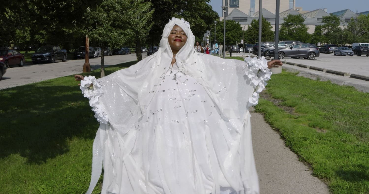 Performance at the Fountain of Time, Washington Park by vanessa german, Gray Center Fellowship Exhibition